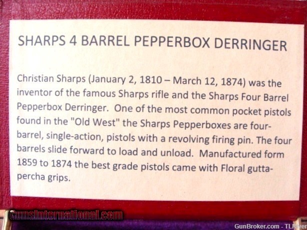 Sharps Pepperbox 4 Barrel Derringer Antique 22 cal. in Fake Book No Reserve-img-2