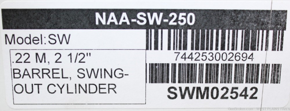 NIB NAA SIDEWINDER S/A MINI RIMFIRE REVOLVER, 22 MAG, 2.5" BRL (NAA-SW-250)-img-3