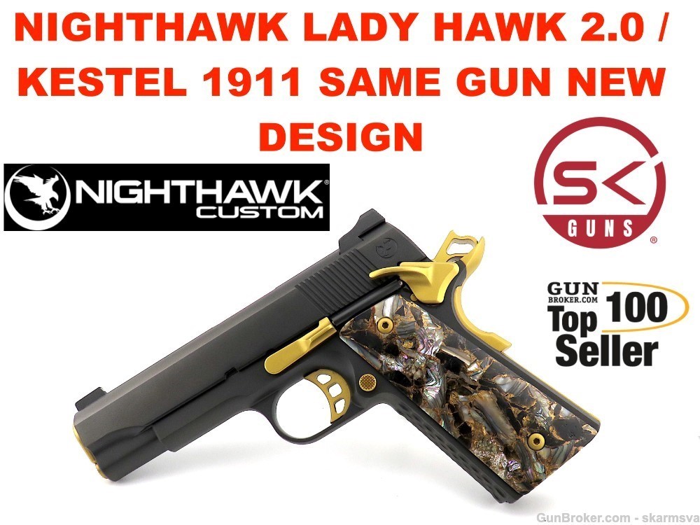 NIGHTHAWK CUSTOM LADY HAWK 2.0 / KESTEL 2.0 SAME GUN NEW LOOK 1911 9mm-img-0