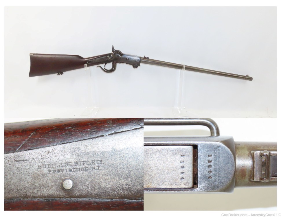 UNION CAVALRY CARBINE GEN. AMBROSE BURNSIDE M1864 .54 CIVIL WAR US  Antique-img-0