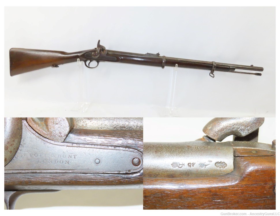 POTTS & HUNT P1853 Enfield LONDON Commercial Rifle-Musket CIVIL WAR Antique-img-0