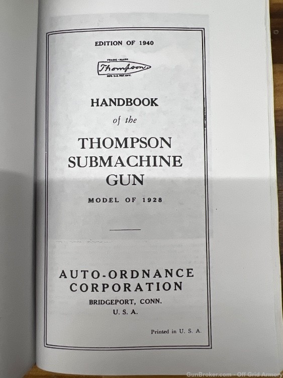 1940 COPY THOMPSON SUB MACHINE-GUN MANUAL!-img-1
