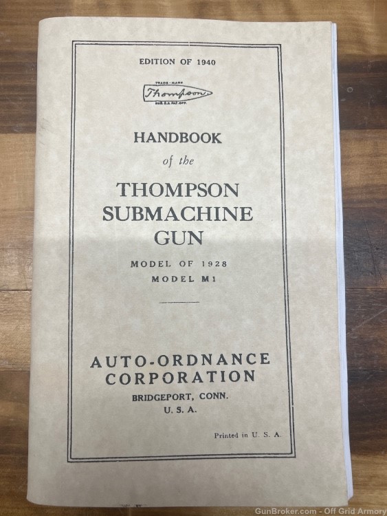 1940 COPY THOMPSON SUB MACHINE-GUN MANUAL!-img-0