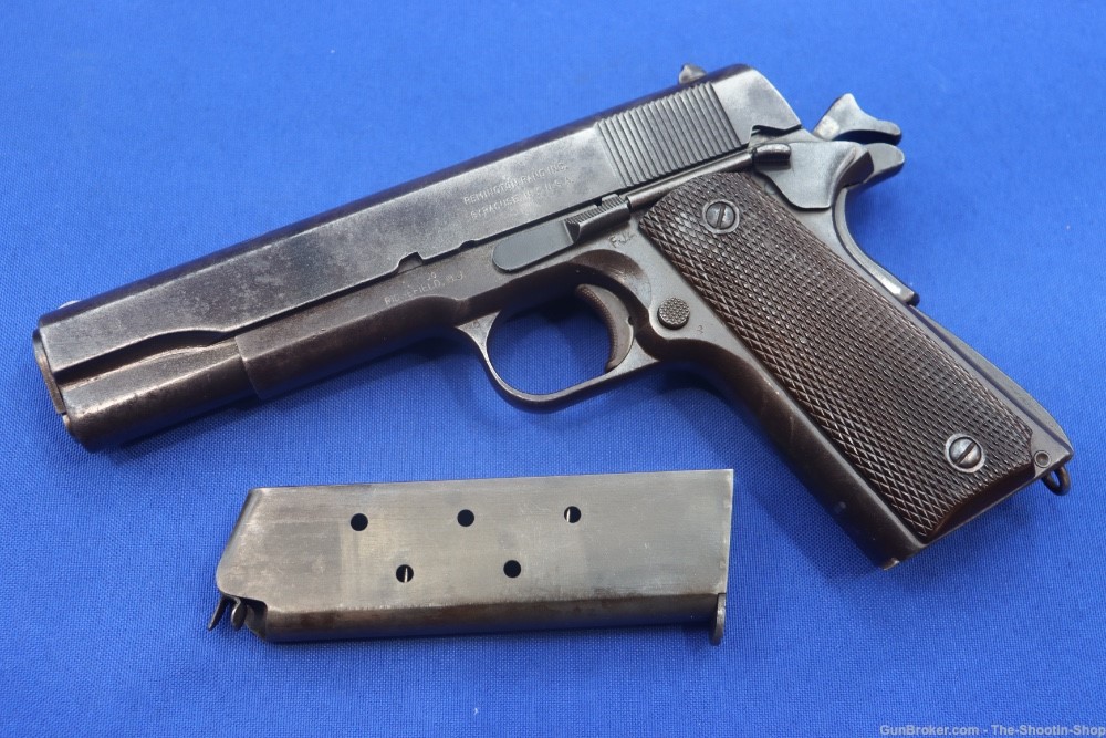 US Remington Rand Model 1911 A1 Pistol 45ACP 1945 MFG SA 1911A1 US ARMY WW2-img-42