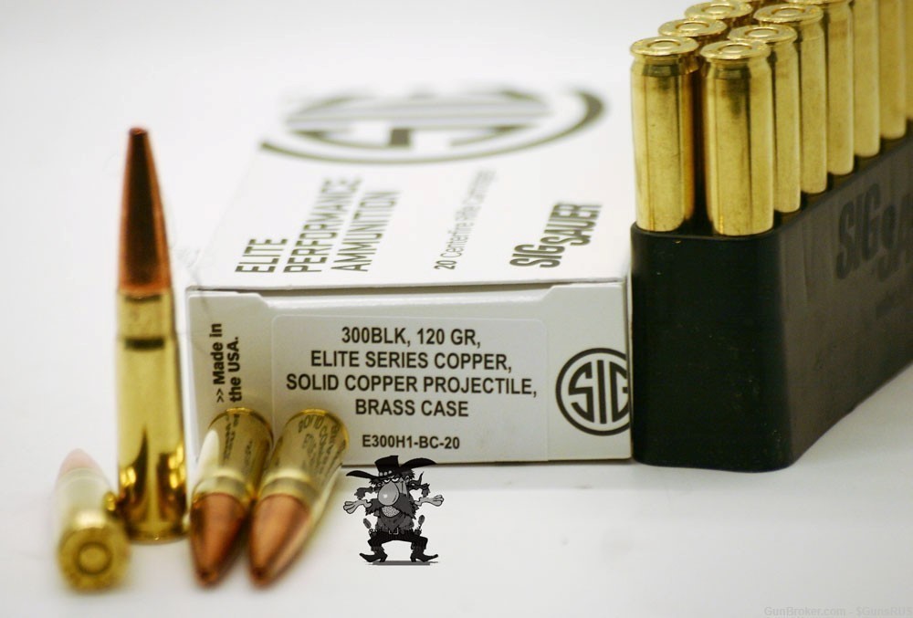 Sig Sauer 300 Blackout Elite Series Solid Copper Open Tip Projectile 20 RDS-img-1