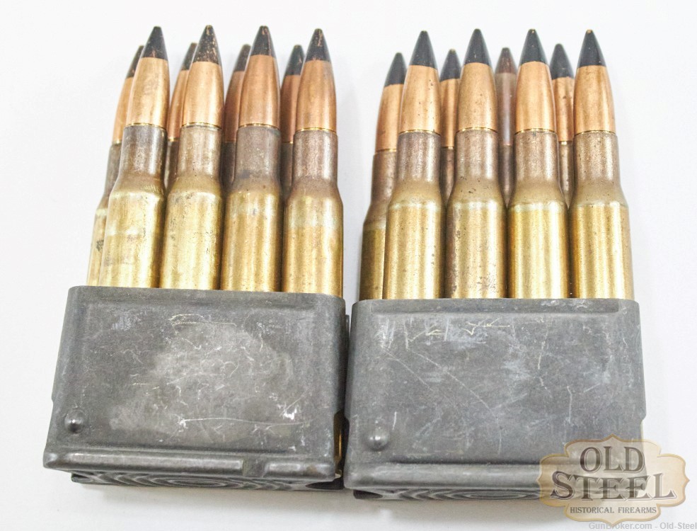 16 Rounds of 30-06 Black Tip M2 AP Rounds with M1 Garand En Bloc Clips-img-2