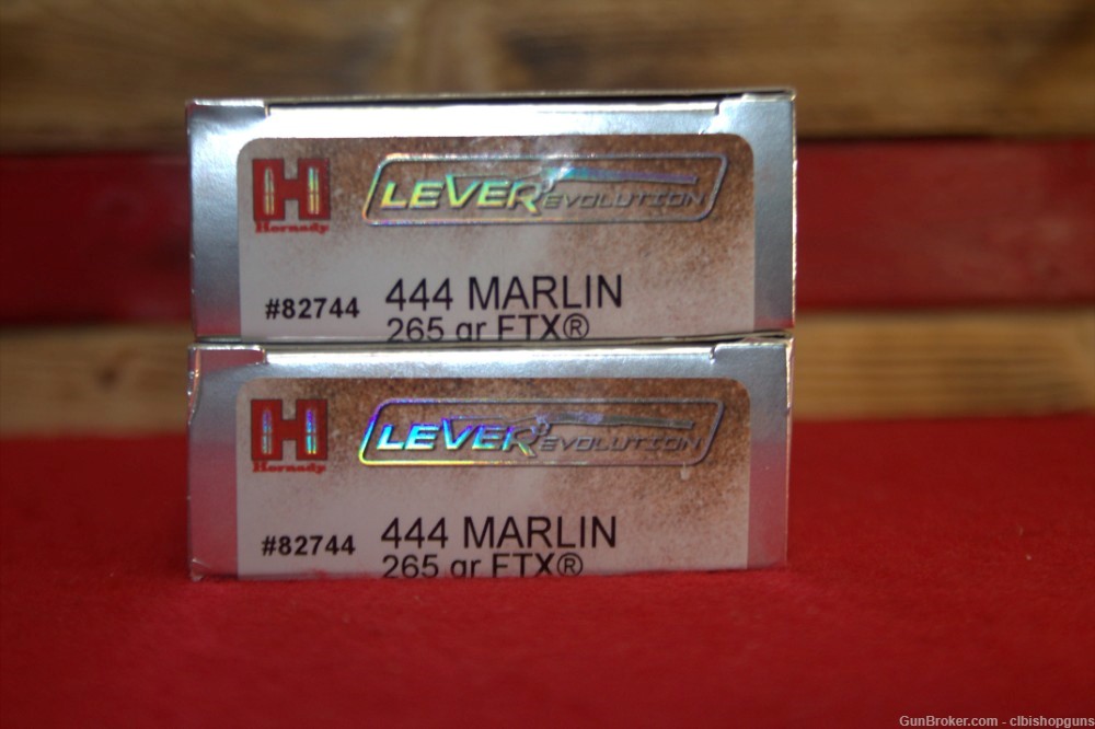 HORNADY .444 MARLIN 265 GR 2 boxes for 40 rounds ammo-img-0