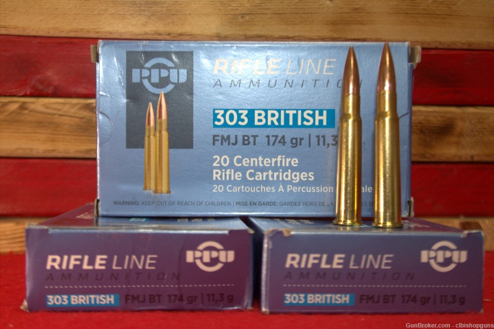 PPU Rifle Line 303 British 174 grain 60 rounds 3 boxes-img-0