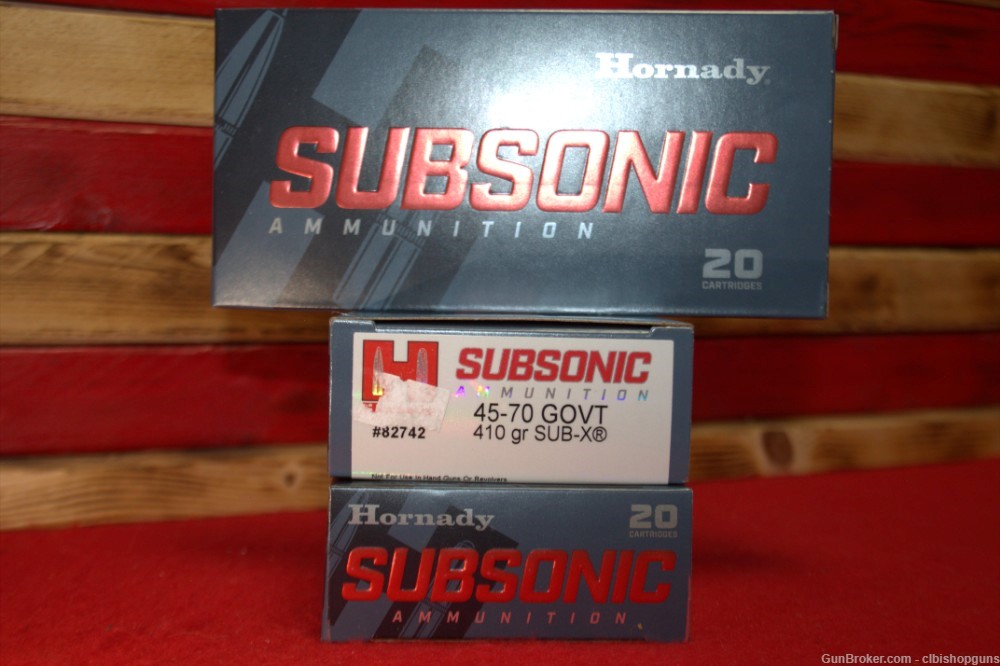 Hornady Subsonic ammo 45-70 GOVT 410 Gr 3 boxes 60 rounds-img-0