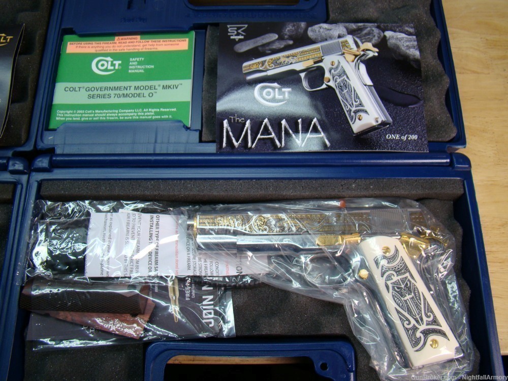 Complete set of 4 pistols Colt The MANA & HAKA .38 Super #111 of 200 made !-img-7