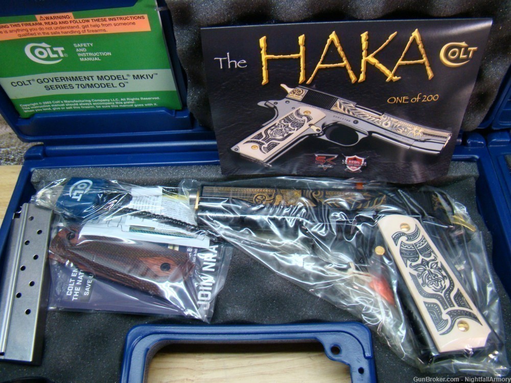 Complete set of 4 pistols Colt The MANA & HAKA .38 Super #111 of 200 made !-img-6