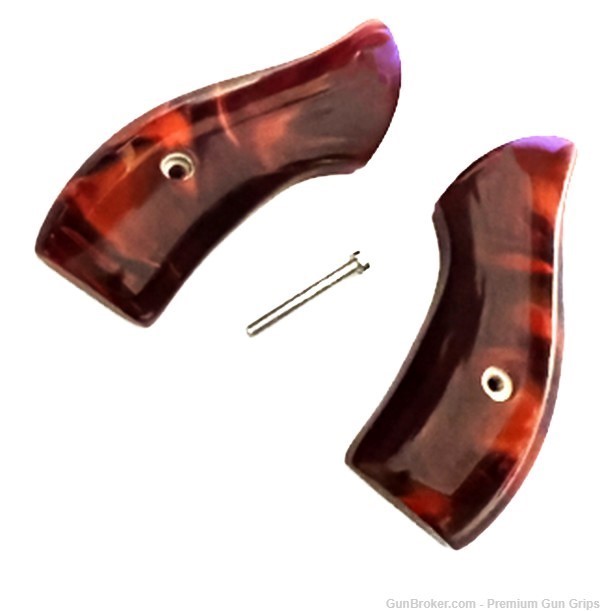 J Frame Round Butt Grips Smith & Wesson Red Pearl-img-1