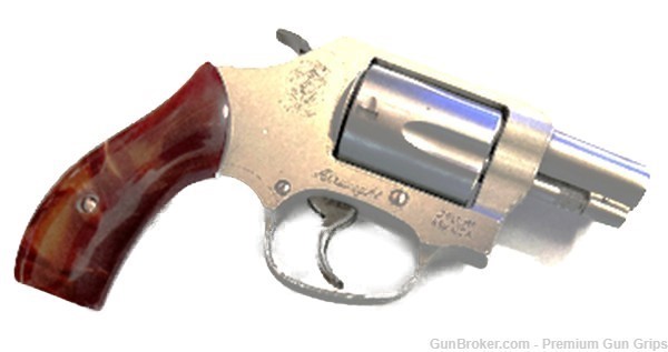 J Frame Round Butt Grips Smith & Wesson Red Pearl-img-3