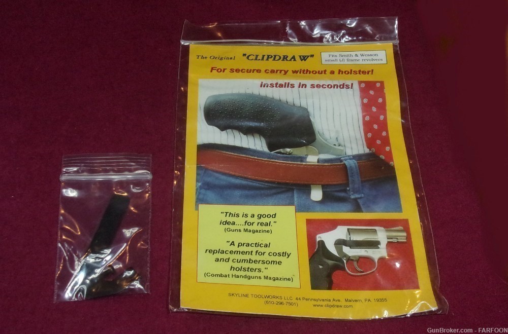CLIPDRAW HOLSTERLESS CARRY FOR S&W (J) FRAME REVOLVERS (NIB) Holsters & Gun Leather at