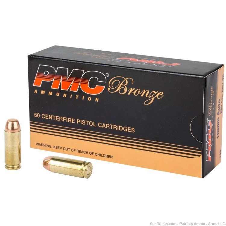 250 ROUNDS (5 BOXES) PMC 10MM 200GRAIN FMJ PMC10A NIB!-img-0