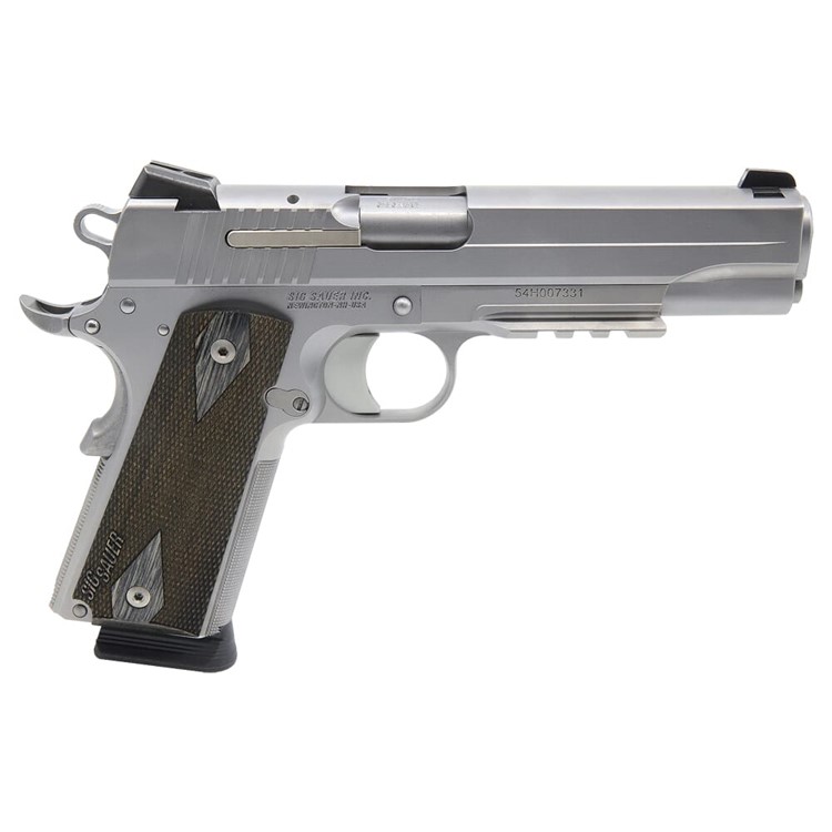 Sig Sauer 1911 .45 ACP 5" CA Compliant Stainless Pistol (2) 8rd Steel Mags-img-1