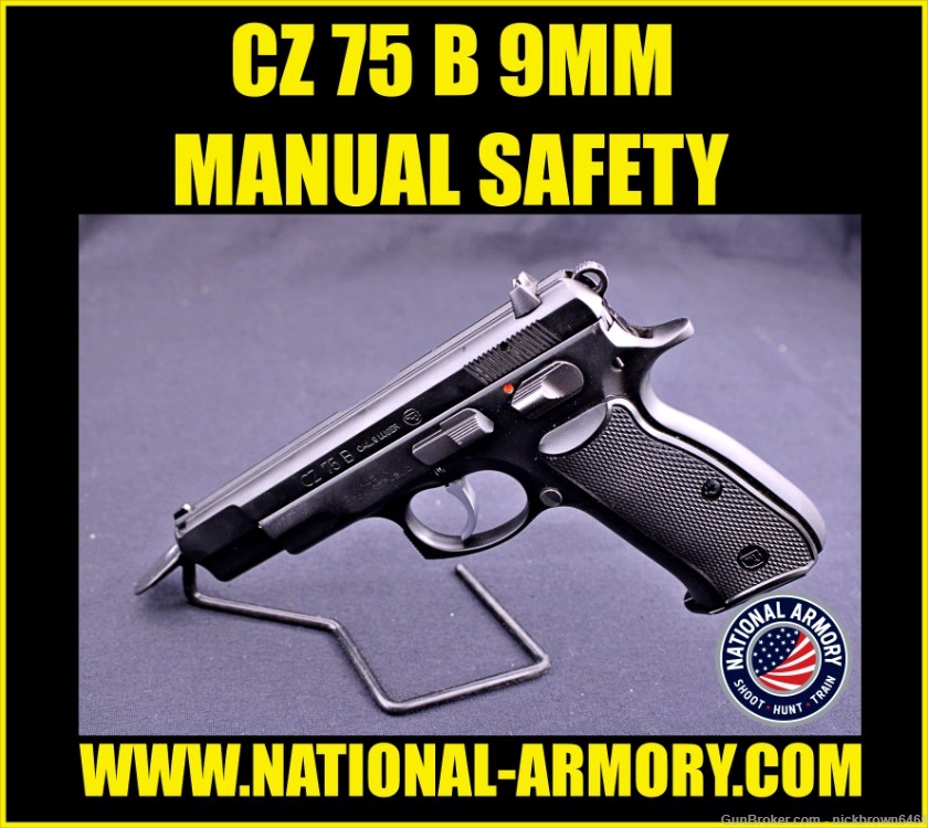 2007 CZ 75 B 9MM 4.6" BBL MANUAL SAFETY FIXED 3 DOT SIGHTS-img-0