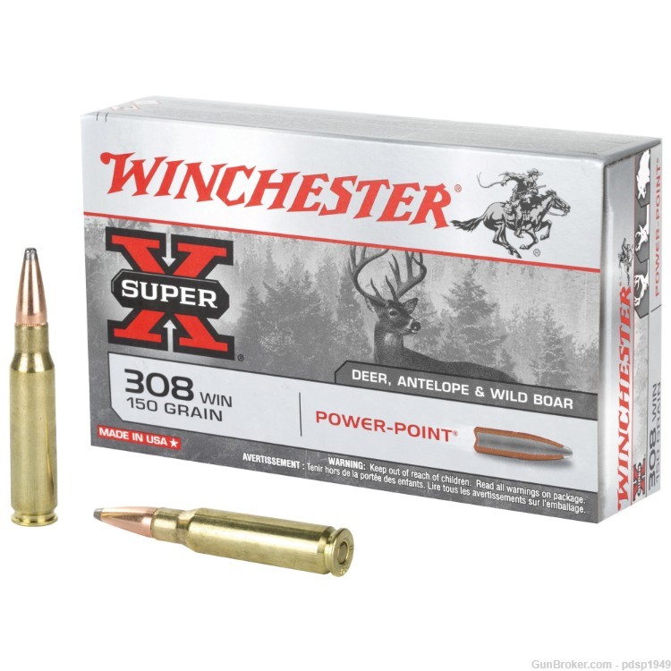 Winchester Super X .308 Win 150gr Power-Point X3085 20rd Box -img-0