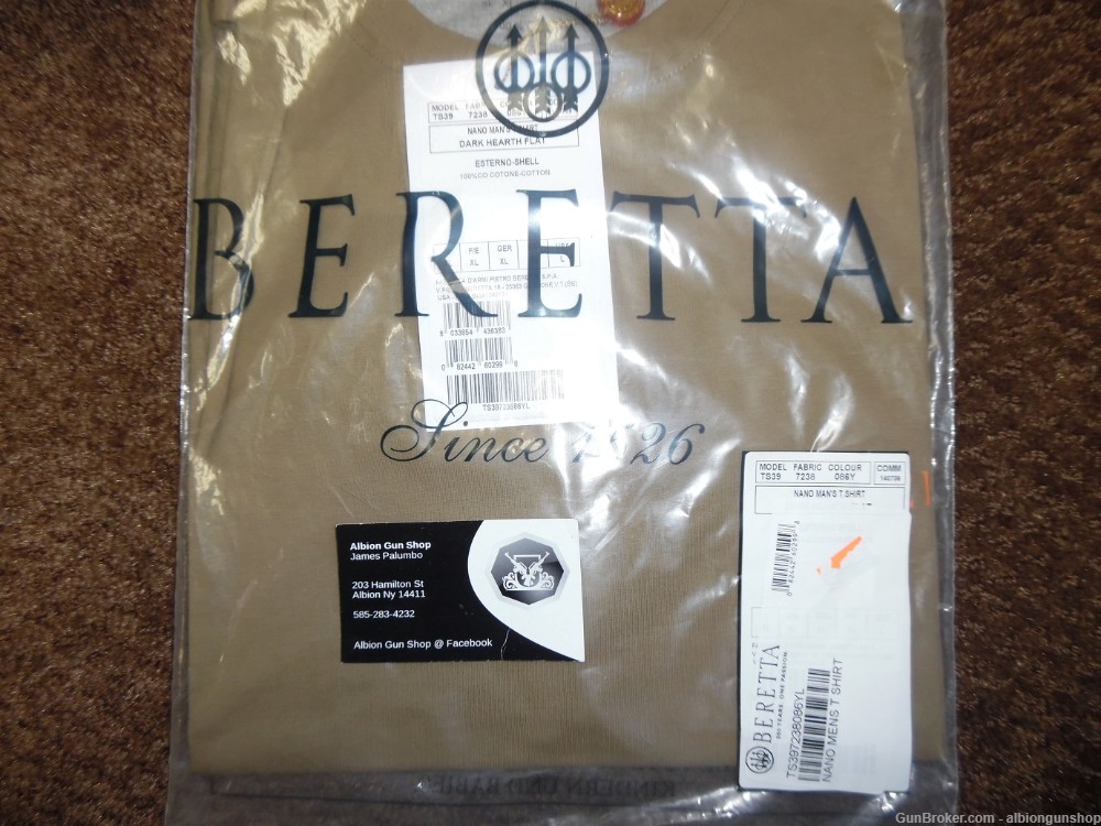 beretta model ts39 man's t-shirt size large dark hearth flat-img-0