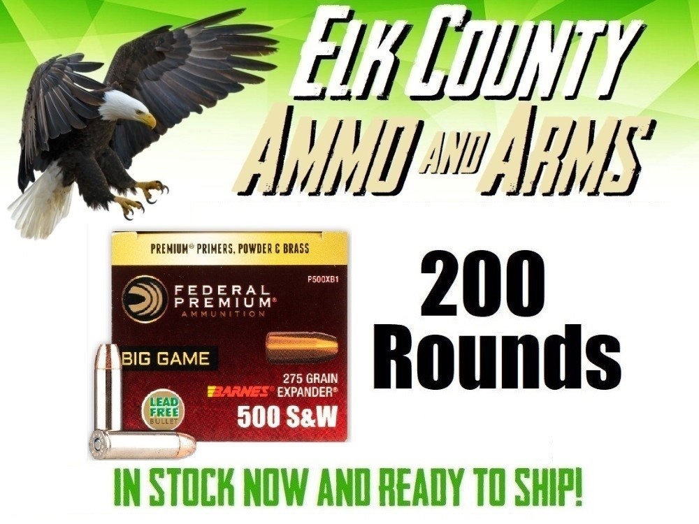 Federal Ammunition Big Game .500 S&W 275 Grain Barnes Expander 200 Rounds -img-0