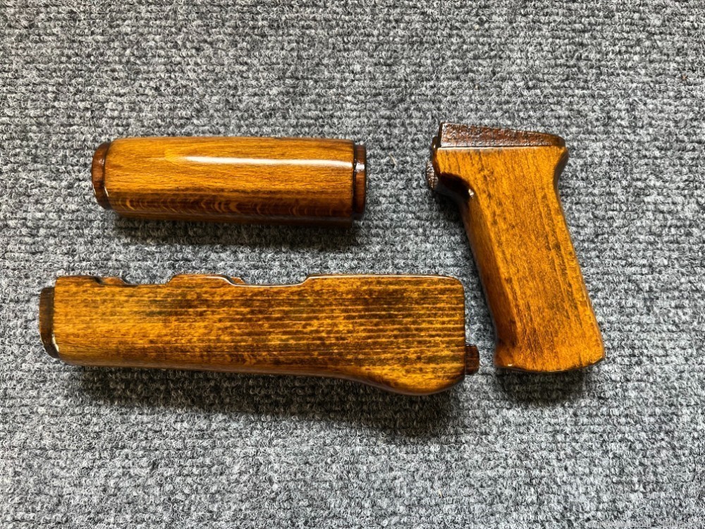 Golden Blonde Solid Wood AK Handguard + Pistol Grip Set-img-0