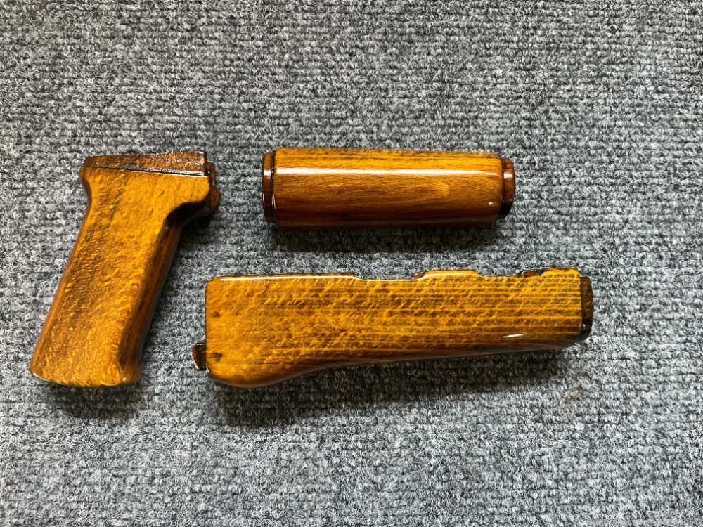 Golden Blonde Solid Wood AK Handguard + Pistol Grip Set-img-4