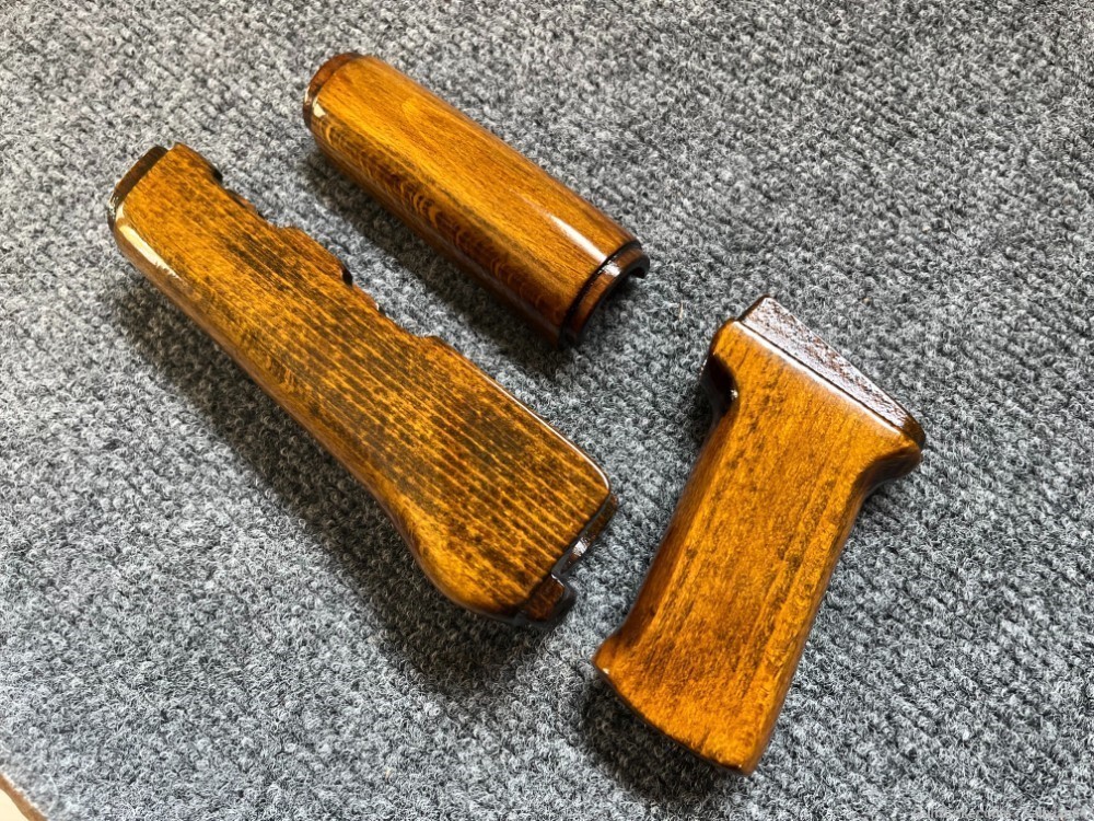 Golden Blonde Solid Wood AK Handguard + Pistol Grip Set-img-5