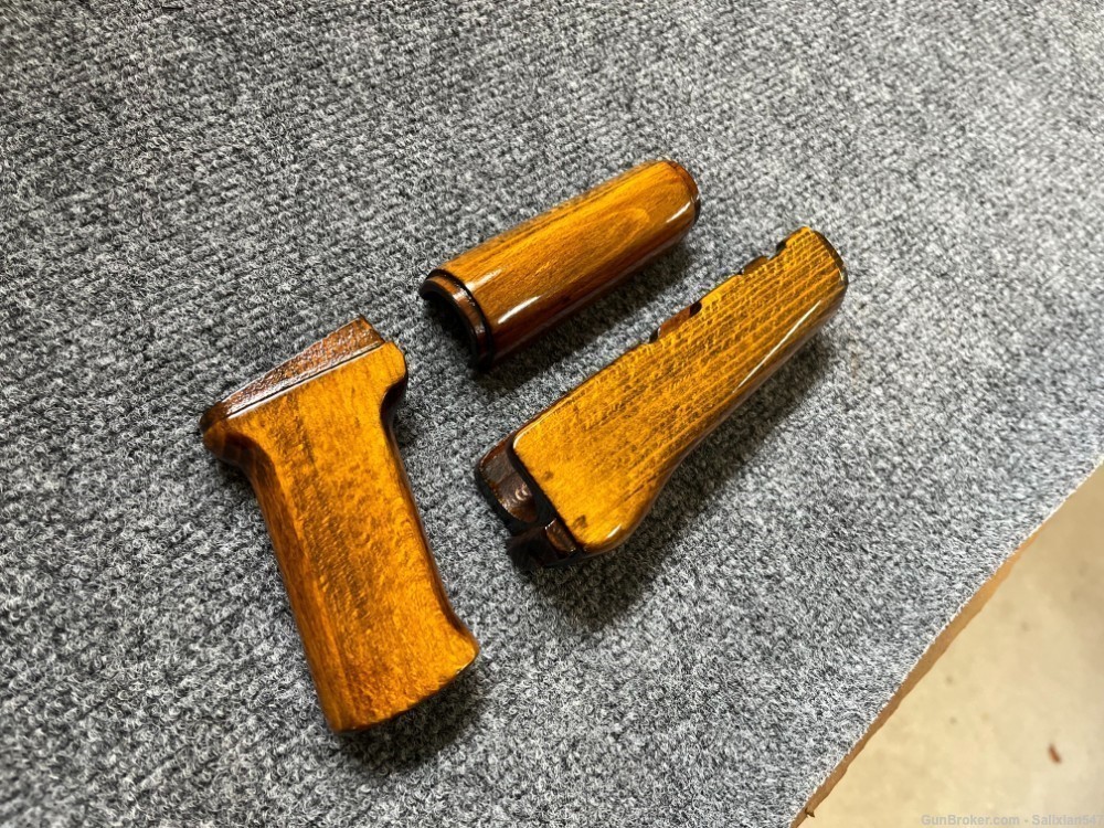 Golden Blonde Solid Wood AK Handguard + Pistol Grip Set-img-3