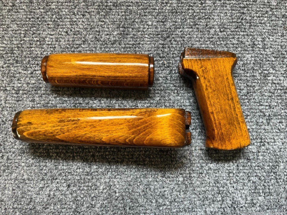 Golden Blonde Solid Wood AK Handguard + Pistol Grip Set-img-6