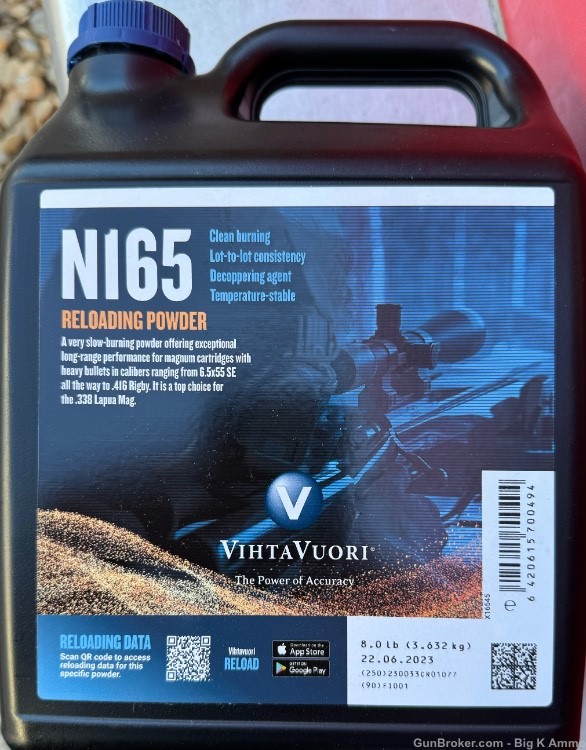 8 lbs Vihta Vuori N165 magnum rifle powder long range caliber IN STOCK-img-1