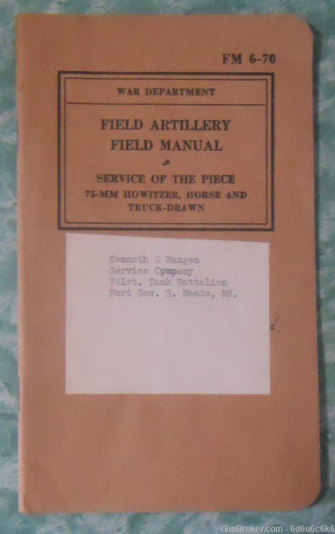 FM 6-70 - FIED ARTILERY FIELD MANUAL - OCT. 14 1939-img-0