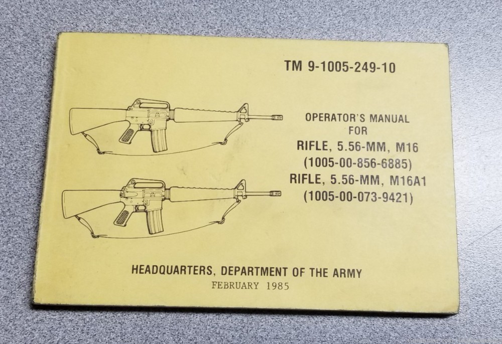 Colt Operator's Manual for M16 and M16A1, Authentic, new, OEM!-img-0