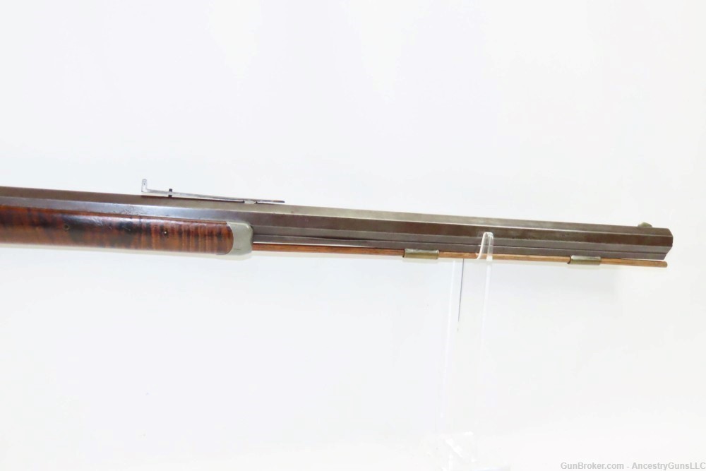 c1870s MICHIGAN W.K. STRONG LONG RIFLE .36 Caliber Half-Stock Maple Antique-img-4
