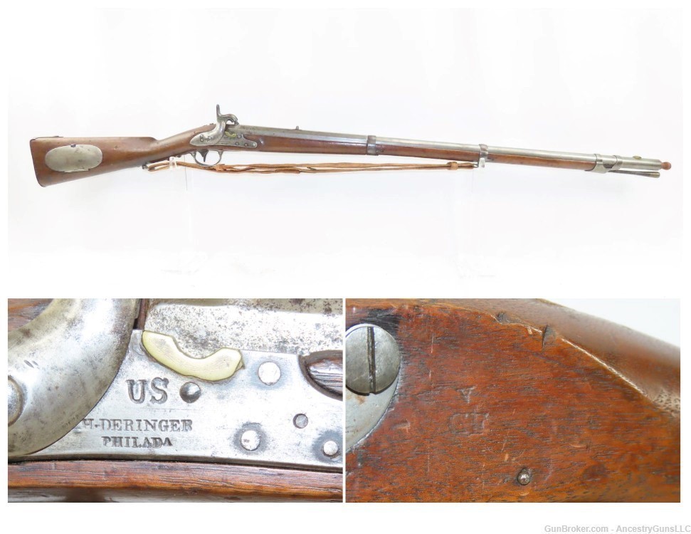 RARE Antique HENRY DERINGER M1814 Percussion Conversion U.S. CONTRACT RIFLE-img-0