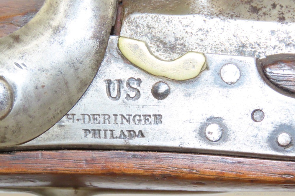 RARE Antique HENRY DERINGER M1814 Percussion Conversion U.S. CONTRACT RIFLE-img-5