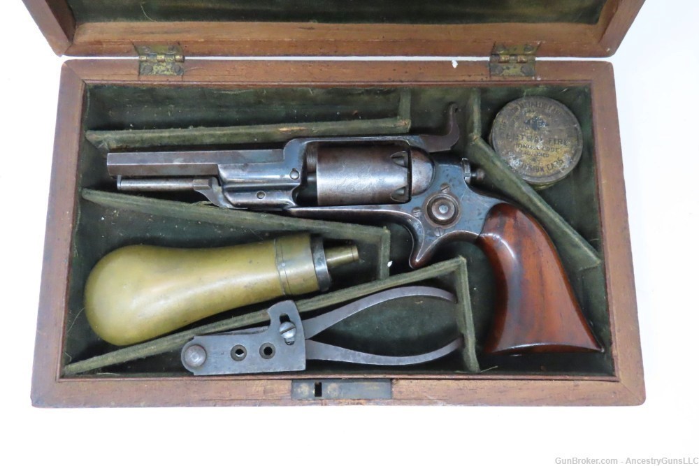 CASED Antique CIVIL WAR COLT Model 1855 “ROOT” Side-Hammer POCKET Revolver -img-2