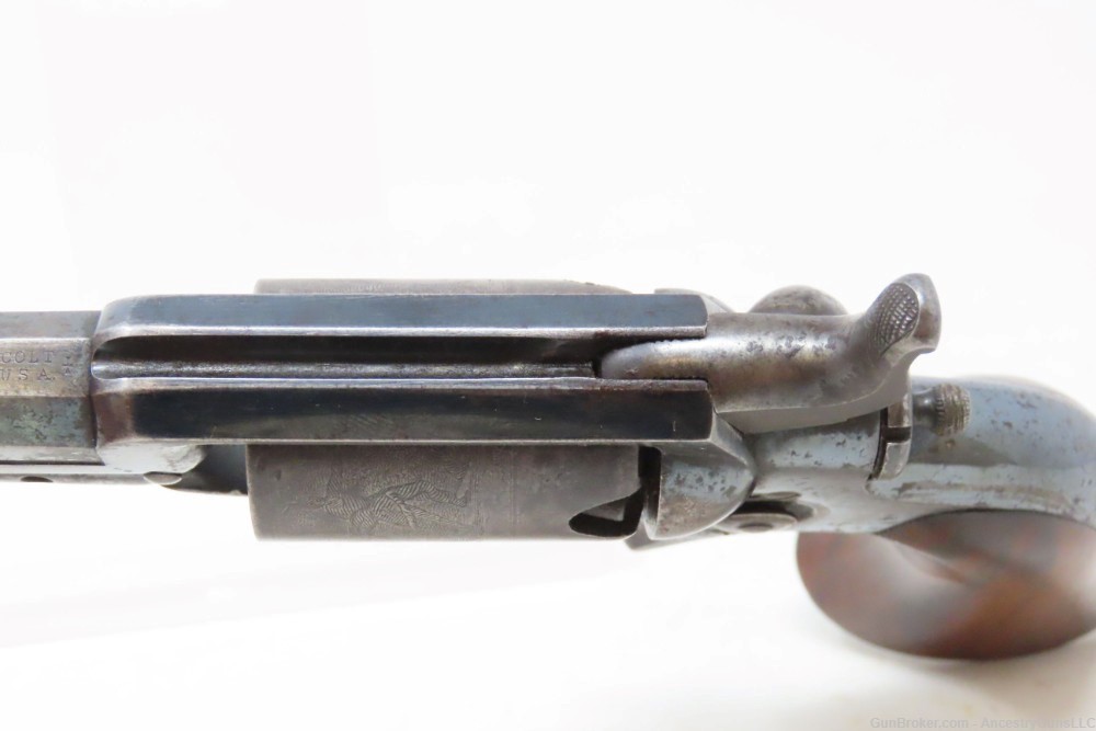 CASED Antique CIVIL WAR COLT Model 1855 “ROOT” Side-Hammer POCKET Revolver -img-9