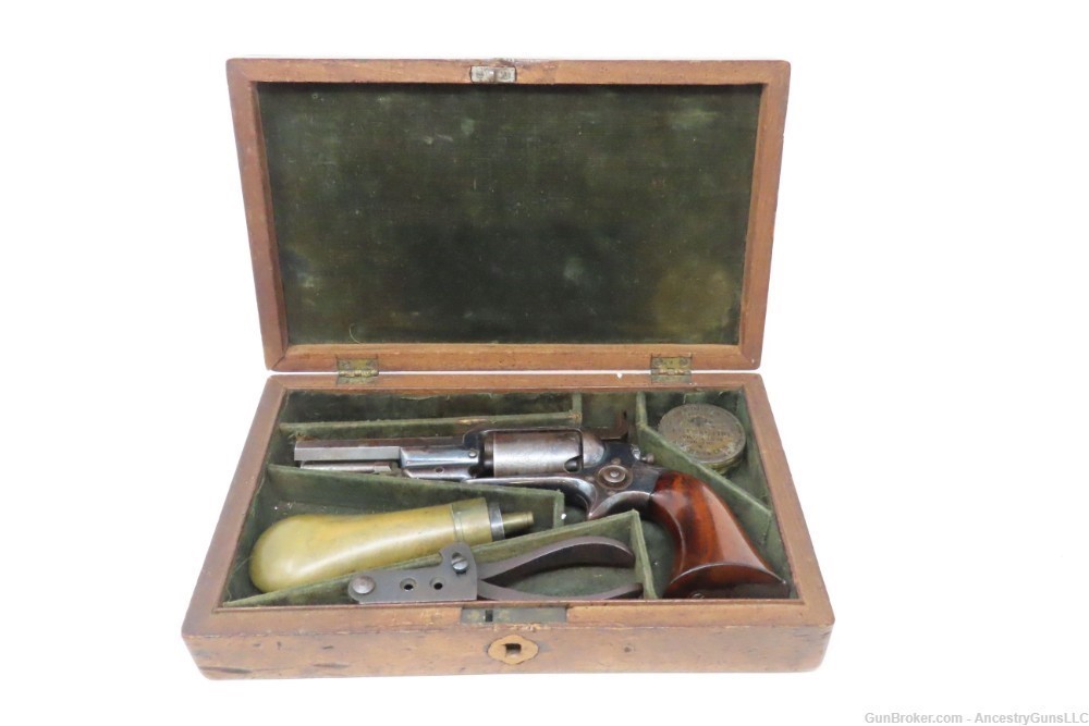 CASED Antique CIVIL WAR COLT Model 1855 “ROOT” Side-Hammer POCKET Revolver -img-1