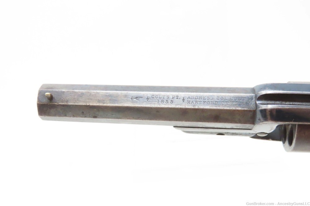 CASED Antique CIVIL WAR COLT Model 1855 “ROOT” Side-Hammer POCKET Revolver -img-11