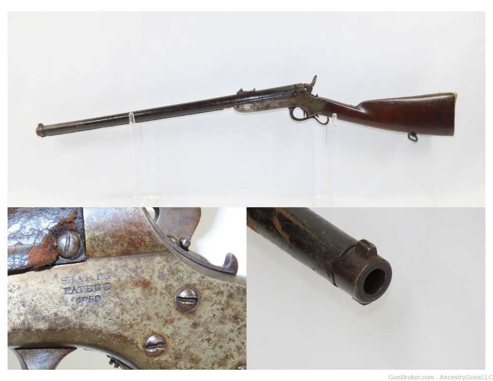 SCARCE SHARPS & HANKINS Model 1862 NAVY Carbine AMERICAN CIVIL WAR Antique -img-0
