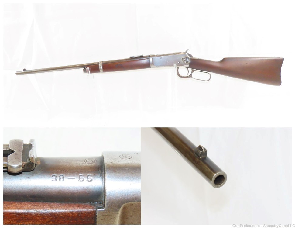 1910 WINCHESTER Model 1894 Lever Action .38-55 WCF C&R Saddle Ring CARBINE -img-0
