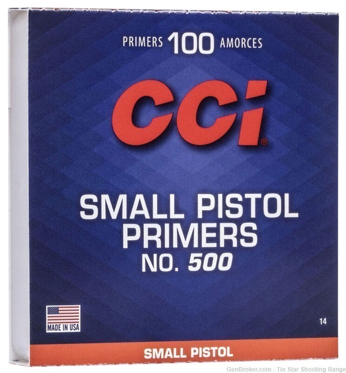 CCI #500 Std Small Pistol Primers 10bx/1000 Primers NIB $25 Ship-img-0