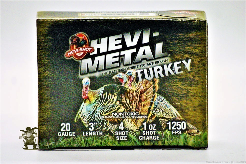 HEVI METAL 20 Gauge BISMUTH/STEEL TURKEY 3" SHELL No.4 SHOT 1oz Shot -5 Rds-img-3