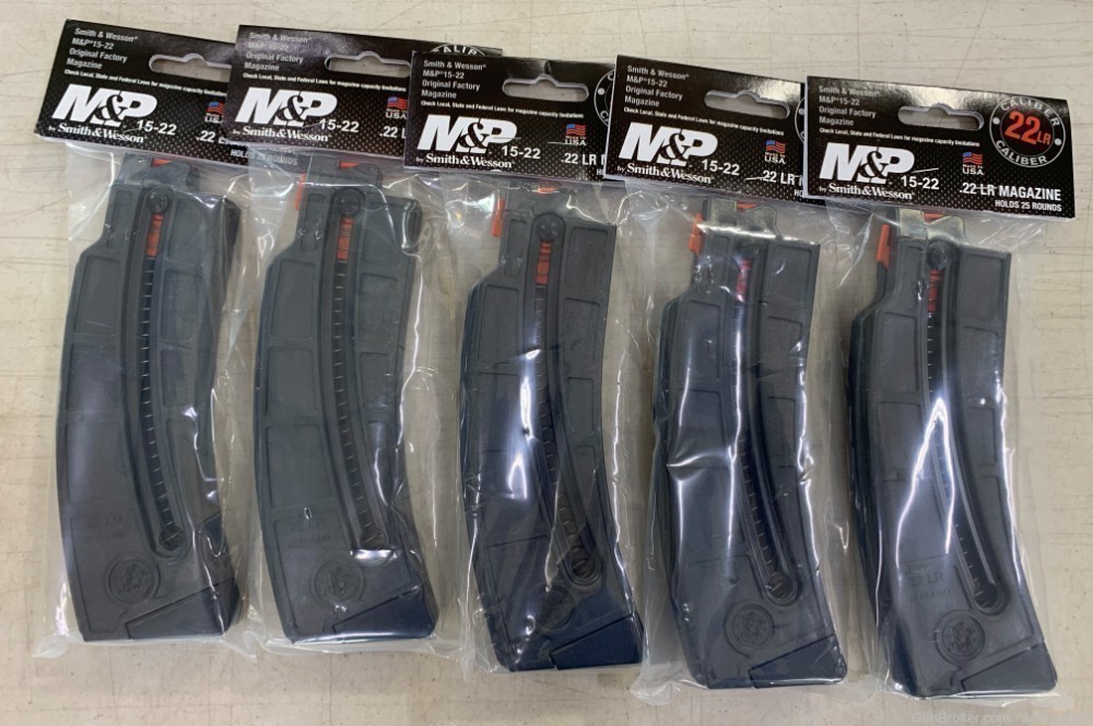 M&P 15-22 Magazine  Smith & Wesson 25 Round   (5 Mags)-img-0