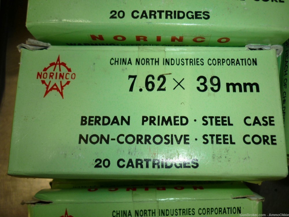 20rd - STEEL CORE CALLOUT - Norinco 7.62x39 AP Chinese 1992 ak47 Mak-90 AK -img-5