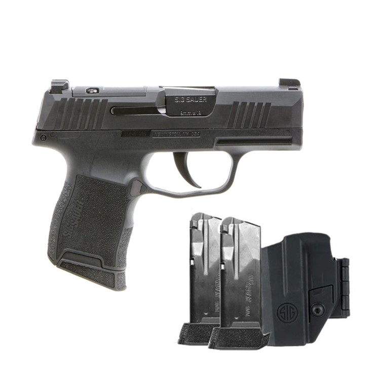 SIG SAUER TacPac P365 9mm 3.1in Blk X-Ray 3 Pistol w/Holster & 3x 10rd Mags-img-0