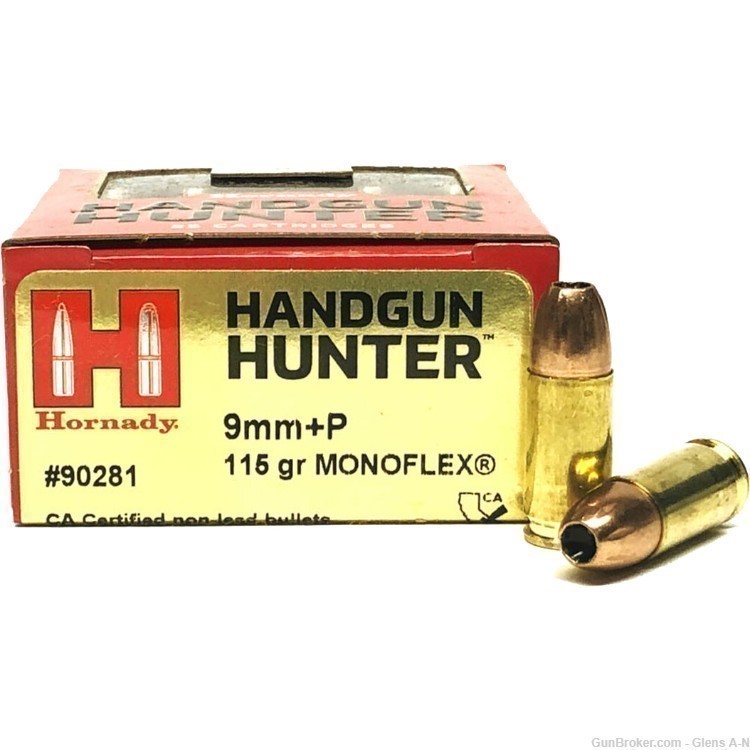 Hornady Handgun Hunter 9mm +P 115 Grain Monoflex 25 Rounds 90281-img-0