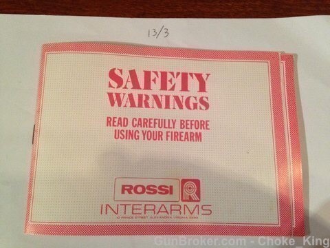 Rossi Interarms Owners Instruction Manual-img-0