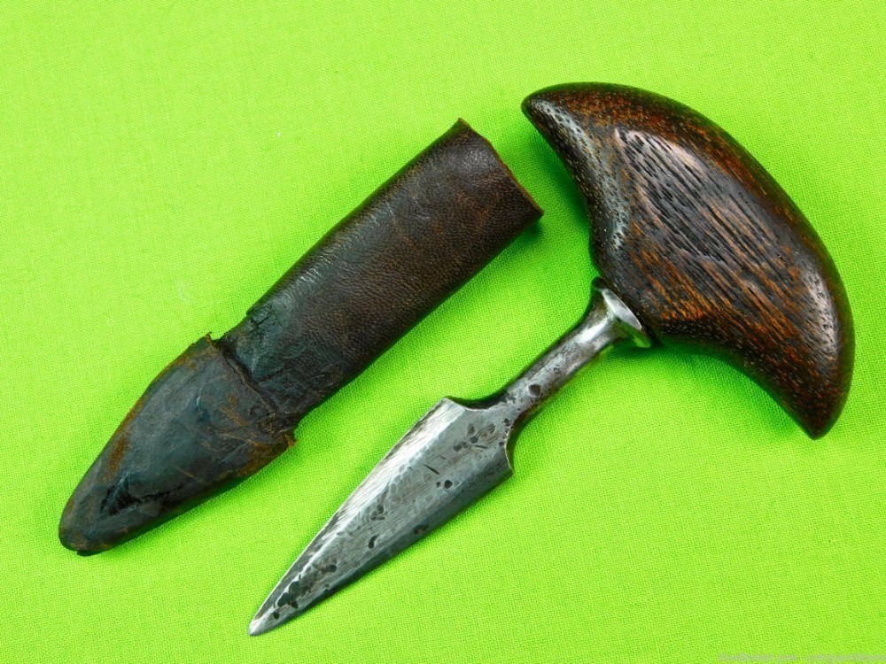 Antique US Civil War Small Push Dagger Fighting Knife w/ Sheath-img-6