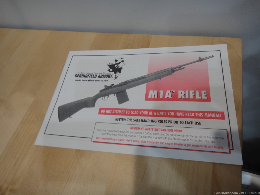 Springfield Armory M1A rifle factory manual (G353)-img-0